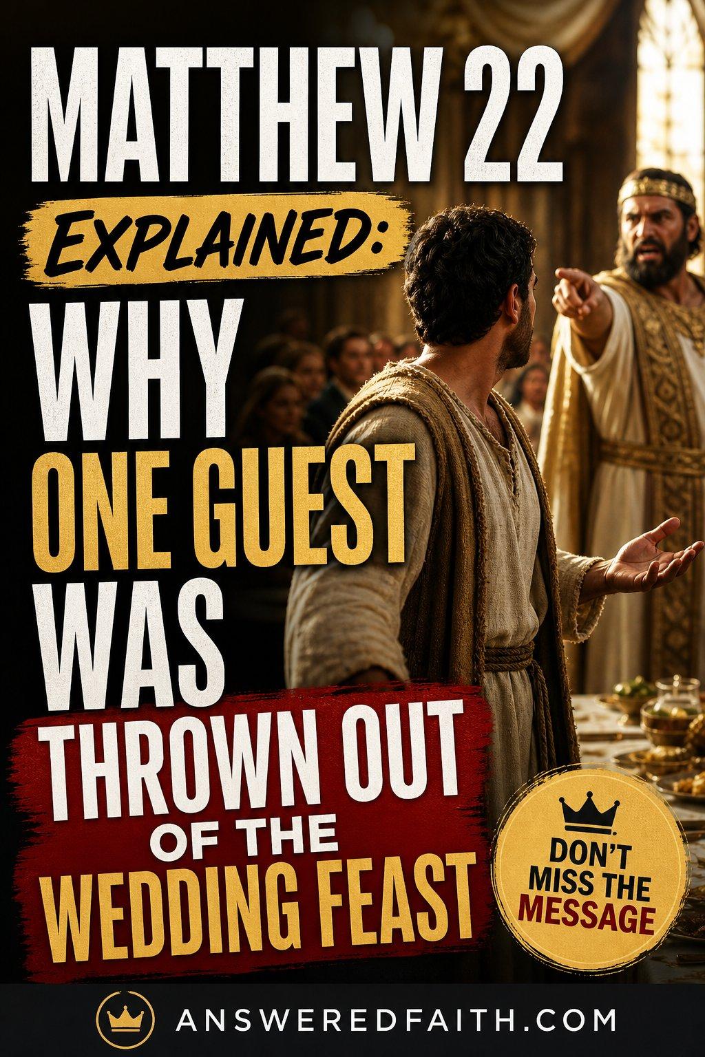 Matthew 22 Explained Why One Guest Was Thrown Out of the Wedding Feast