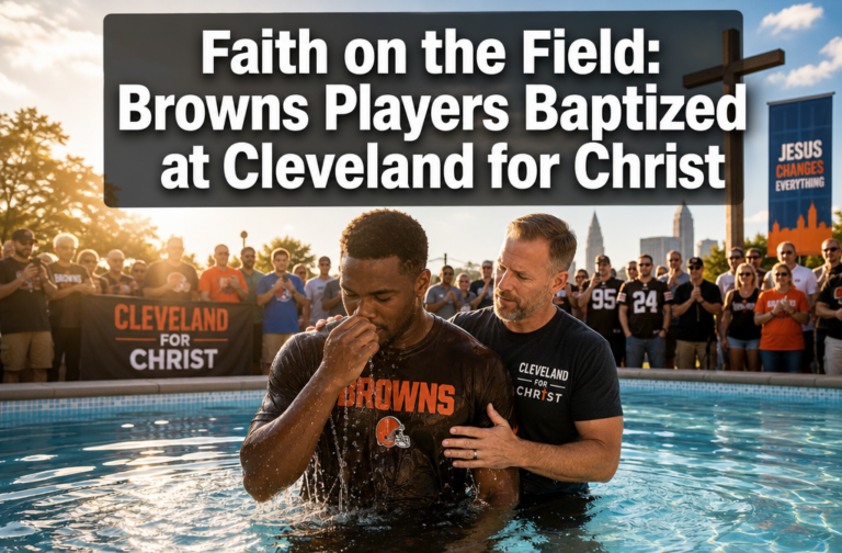 Cleveland Browns Players Publicly Baptized at Cleveland for Christ Event in Powerful Display of Faith
