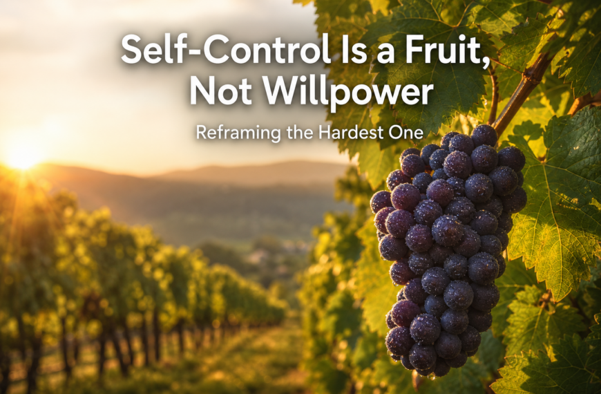 Self Control Is a Fruit, Not Willpower: Reframing the Hardest One