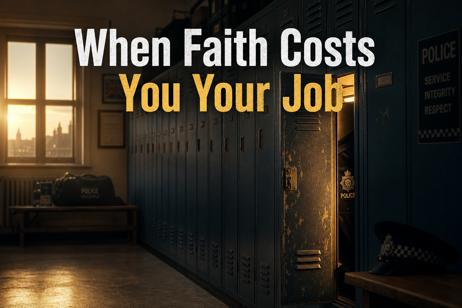 When Faith Costs You Your Job — a police locker room with an open locker
